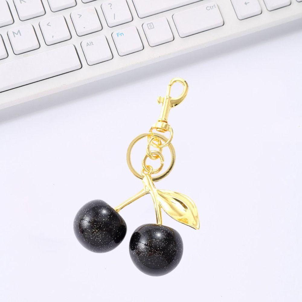 Bag Decoration Delicious Red Cherry Keychain Summer Fruits Cherries Pendant Car Decoration