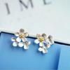 925 Silver Jewelry Korean Exquisite Fashion Sweet Five Cherry Blossoms Earrings E031