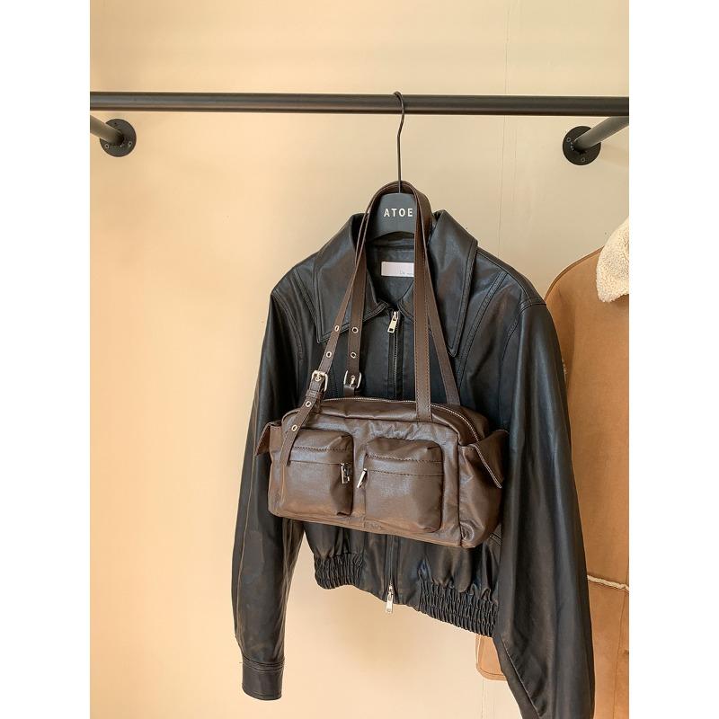 

Новая сумка-мессенджер из мягкой кожи, модная портативная наплечная сумка, женская сумка большой вместимости с несколькими карманами, нишевый стиль, сумка под мышкой, высокое качество кофейный