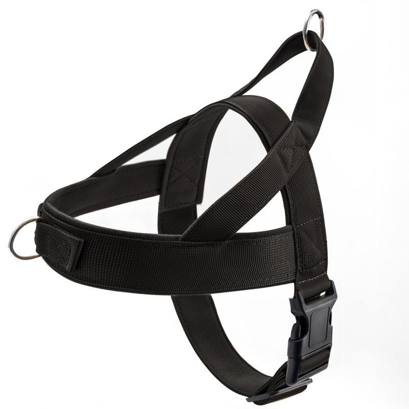 Pet Nylon Harness With Reflective Straps For Large Dogs Tactical Dog Vest And Leash Black,S