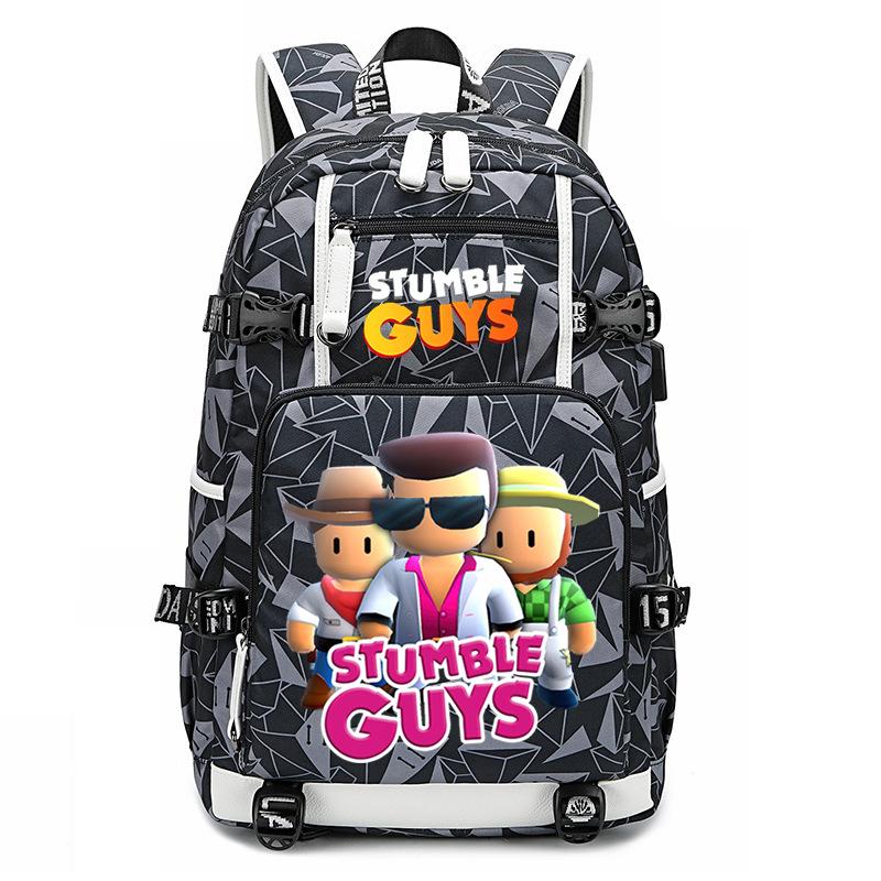 Game Stumble Guys Collision Party Peripheral Printed Student School Bag Camo Bag Sports Bag Backpack