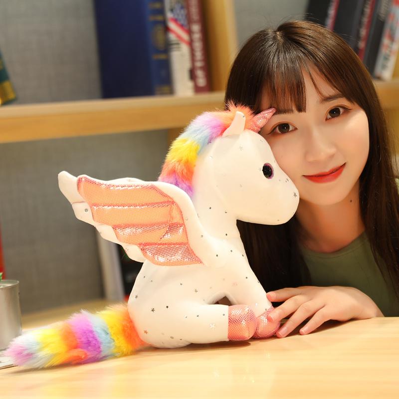 Cute Small Unicorn Plush Toy Cartoon Stuffed Animal Angel Unicorn Doll Birthday Surprise Home Decor Gifts Safe for Children To Use