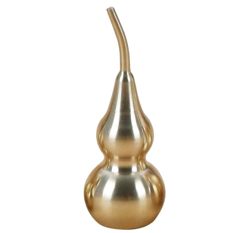 Brass Polished Gourd Table Ornament - High-Polish Brushed Copper Decor