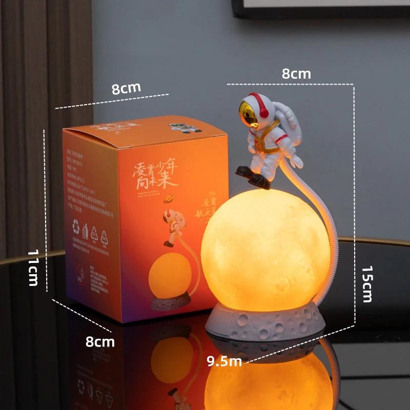 Night LED Light Battery USB Charging Astronauts Lunar Lamp Children Bedroom Bedside Desk Decoration Table Lamp Night Lights