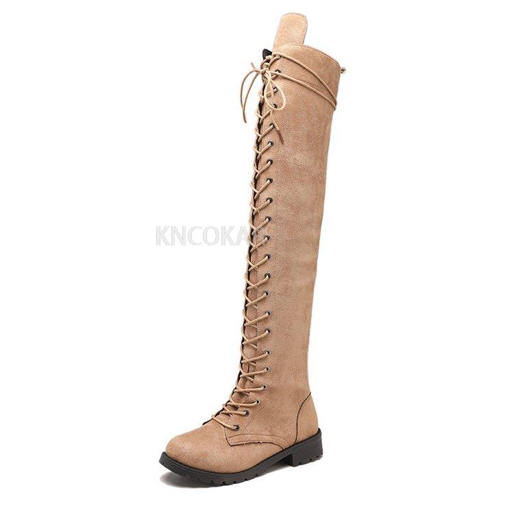 Sexy Lace Up Over The Knee Boots Women 2025 Autumn Winter Flat Heels Platform Gothic Shoes Female Long Thigh High Boots Fashion