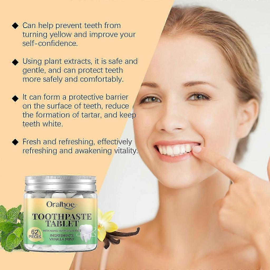Vanilla Mint Toothpaste Tablets Clean Stains And Care For Mouth And Teeth Fresh Portable Dental Cleaning Tablets