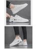 White Crocodile Pattern Leather Sneakers for Men - 2021 Autumn Casual, Versatile, and Non-Slip Soft Sole Shoes.