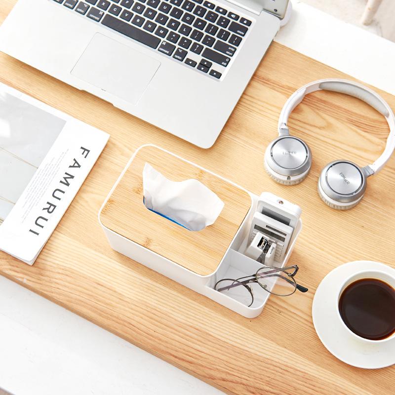 Office Desk Storage Box Napkin Holder Table Organizer with Cubicle Plastic Tissue Box Farmhouse Design JKM Brand