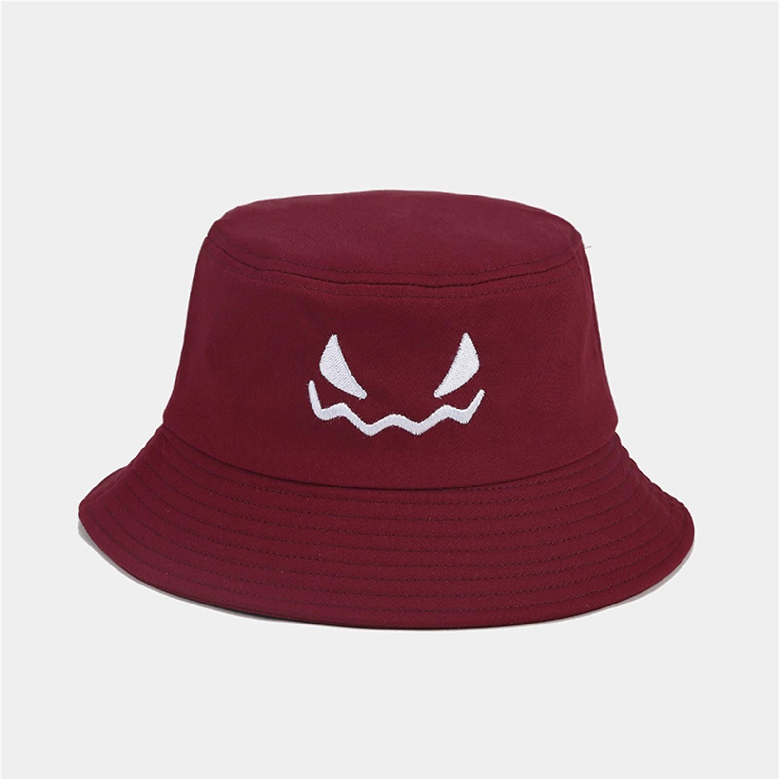 

Шляпы на Хэллоуин для мужчин и женщин, вышитые двухсторонние панамы, шляпы от солнца One Size винный