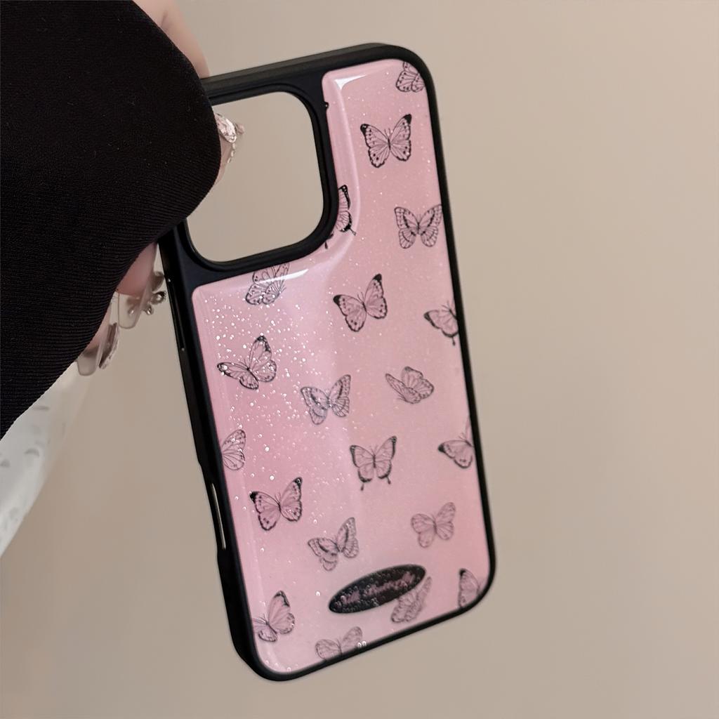 Glue Glitter Ins Sweet Cool Butterfly Apple 15 Promax Mobile Phone Case Iphone16 Anti Fall 12