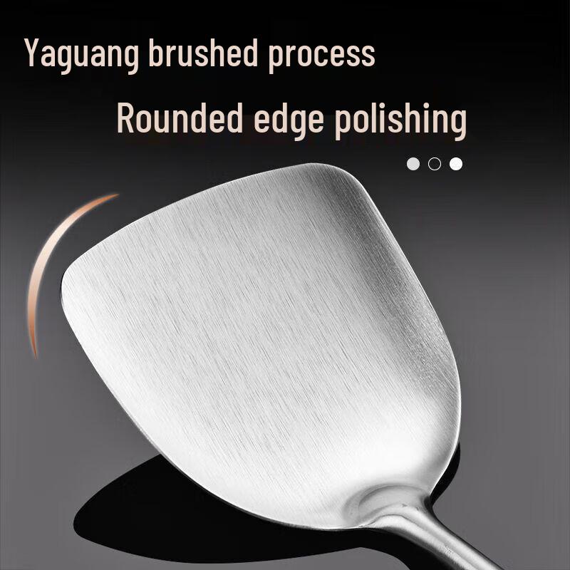 Handmade Stainless Steel Wok Spatula with Wooden Handle