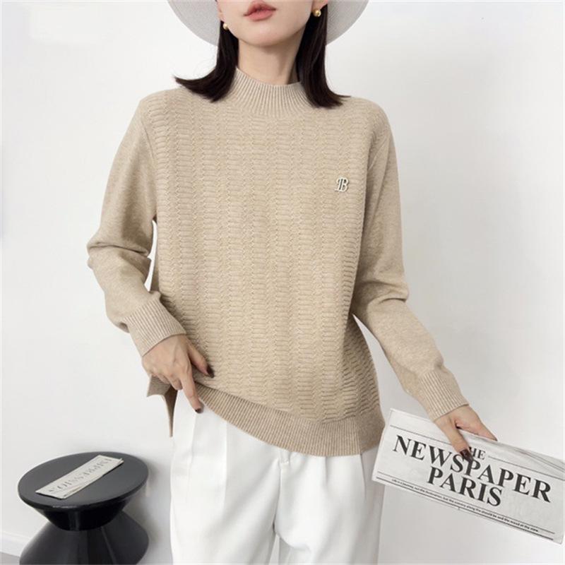 

Women s High Neck Designer Sweater: Autumn/Winter Casual Fashion Knit One Size