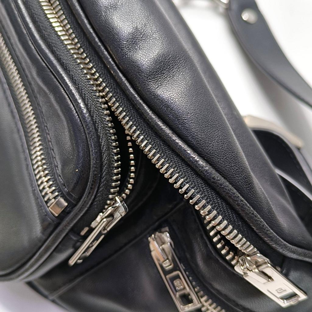 [Gebraucht] Schwarze Leder Bauchtasche Mittel - Sehr Gut #1N84LN0