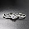 Lover Letter Promise Ring Set For Girlfriend AAA+ Cubic Zirconia Silver Color Engagement Proposal Women Jewelry Wholesale DZR017
