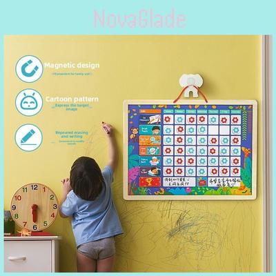 Hölzerne Kinder-Gewohnheitstracking-Tafel mit Belohnungsstickern für das Verhaltenswachstum