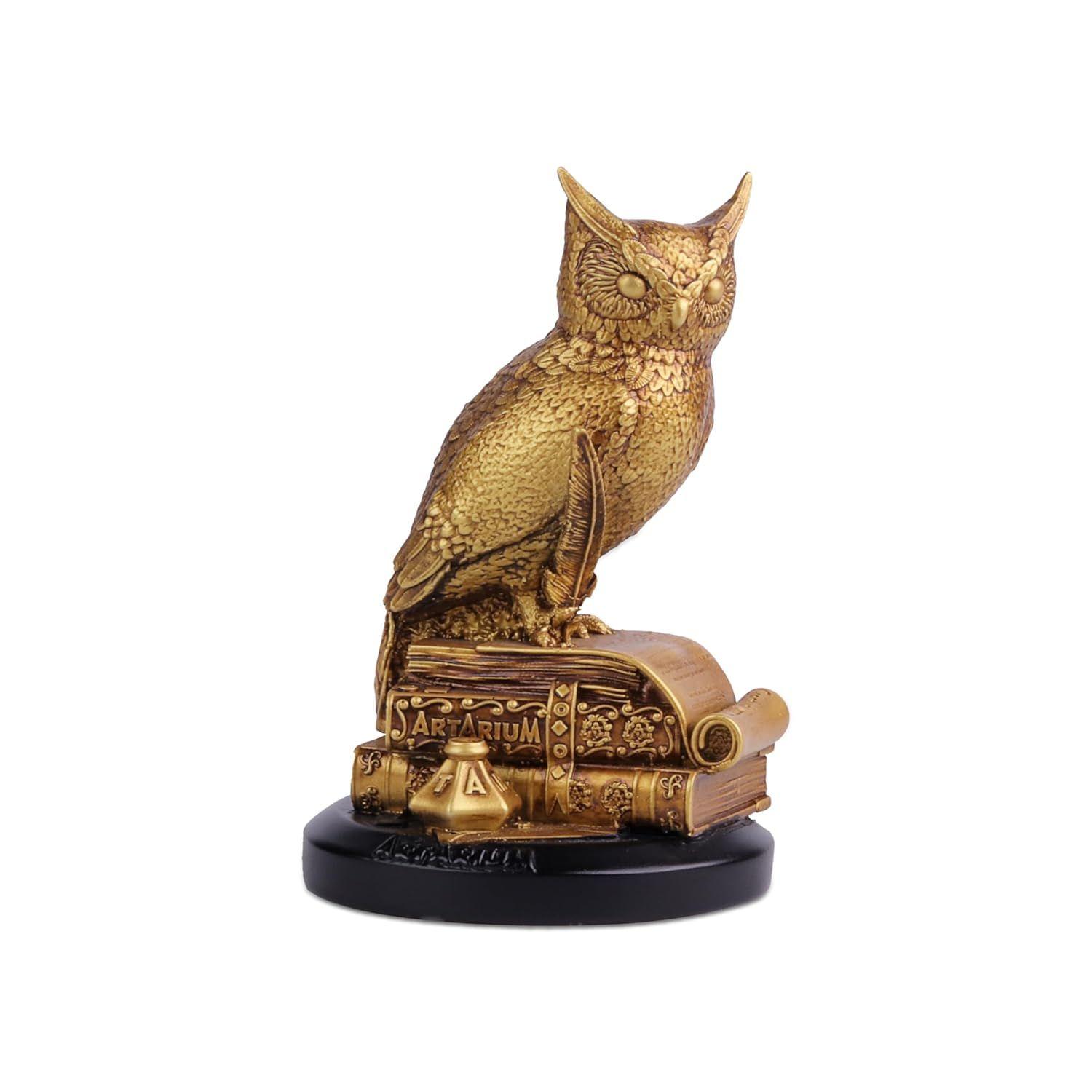 

Fengshui Owl Statue Horned Owl of Wisdom Decorative Owl Showpiece Bird Statue for Car Dashboard Home Decor Living Room Decoration Gift Items