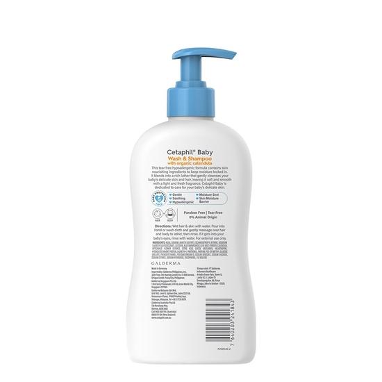 Cetaphil Baby Waschlotion & Shampoo mit Bio-Calendula (400ml)