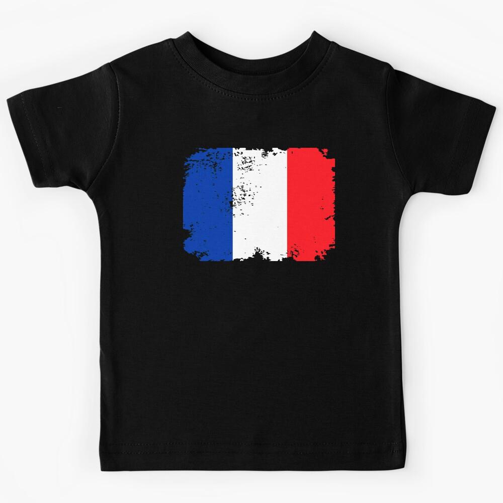 France Flag Vintage - Distressed Flag of France Kids T-Shirt 120