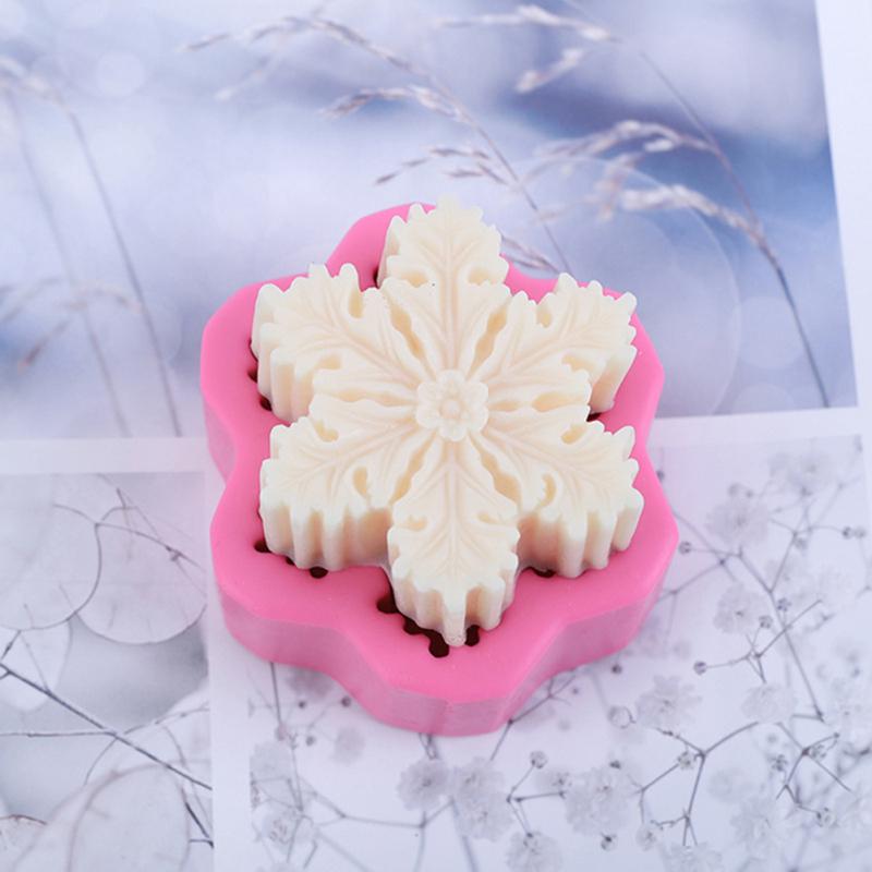 Handmade  Soap  Mold Silicone Maple Leaf Snowflake Shaped Diy Fondant Baking Cooking Cake Decorating