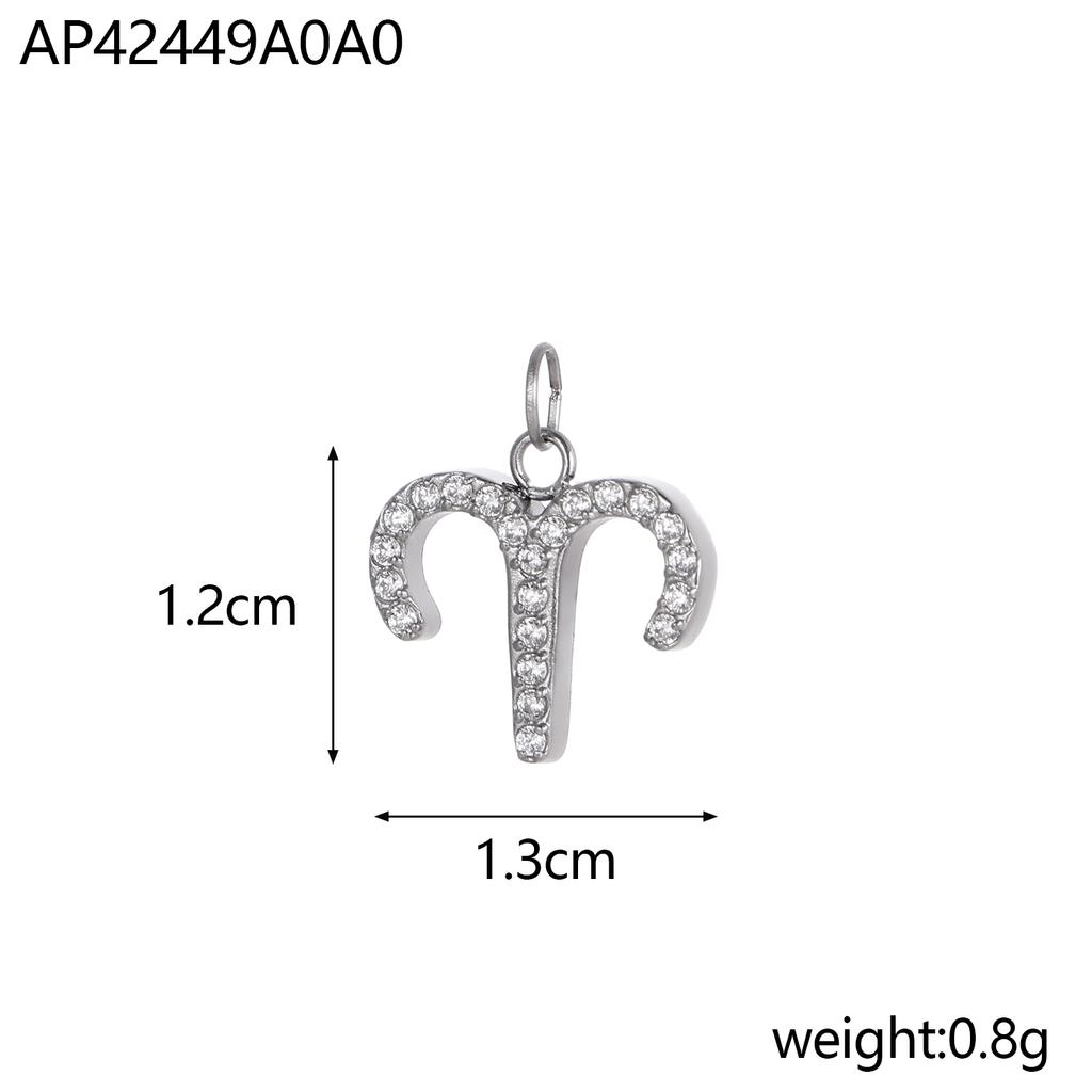 CARLIDANA Hot-Selling Stainless Steel Pendant 12 Zodiac Silver Color Pendant DIY Jewelry Accessories Necklace Pendant Charms