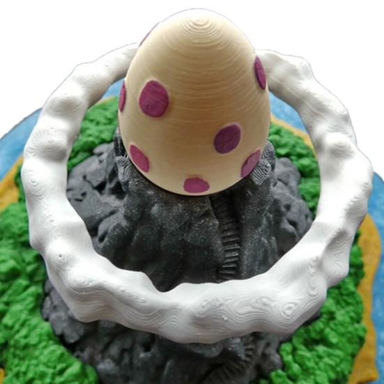 3D Printed Island Ornament Dinosaur Egg Island Figurine Statue Home Office Desktop Miniature Fantastic Island Model Decoration