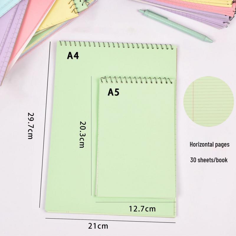 Spiral Notebook: Tear-off A5/A4, Lined Pages, Simple Cover, Ideal for Students & Office, American Style