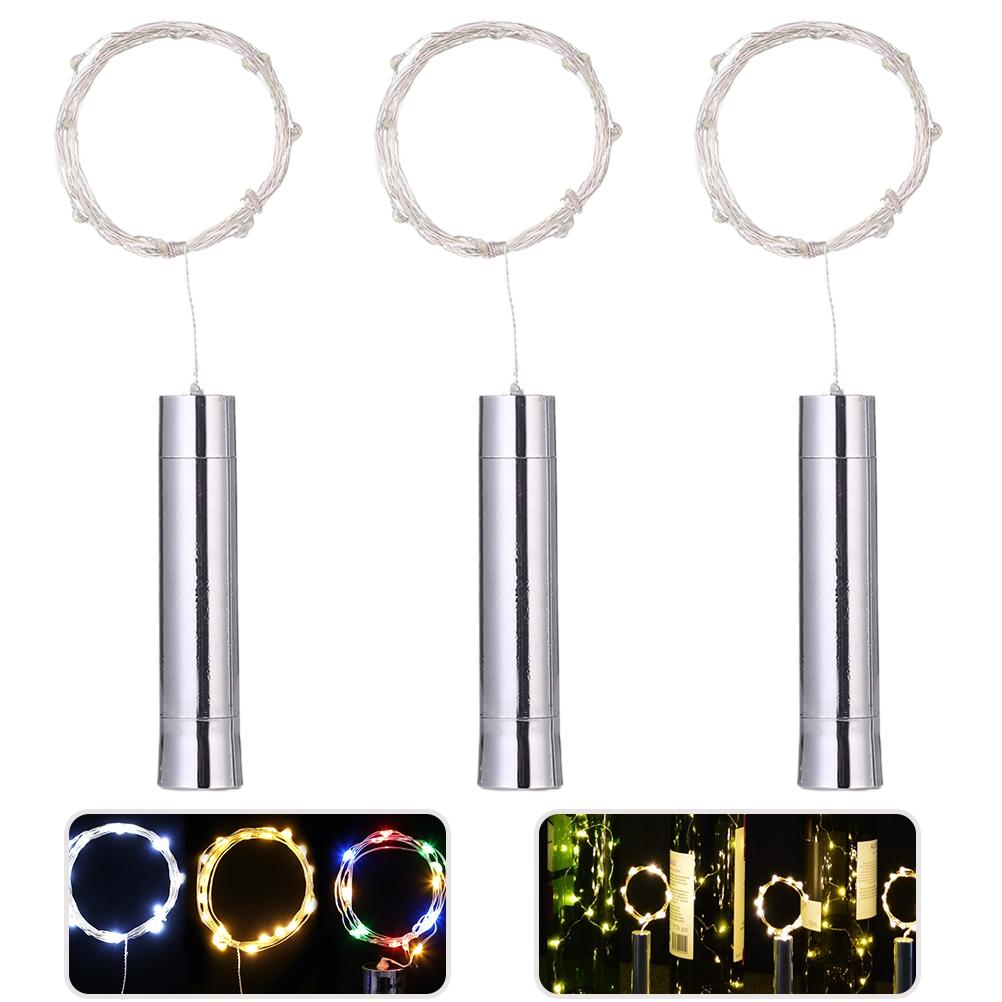 3PCS LED Cork Lights Copper Wire String Lights for Wine Bottles Christmas Bar Party Decor (Warm White)
