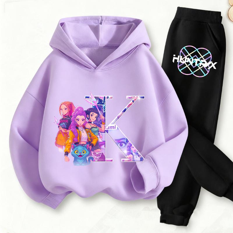 

Clothing Sets Girls Set Printed Casual Hoodie Sweatshirt Girls Fashion Kids Clothing Sportswear 150