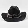 New Punk Style Western Cowboy Hat For Women Men Vintage Big-edge Cowgirl Jazz Hat Holidays Party Cosplay Hat