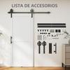 183cm Sliding Barn Door Kit, Sliding Door with Track, Hardware, Upgraded Rollers and Floor Guide, Handle, White