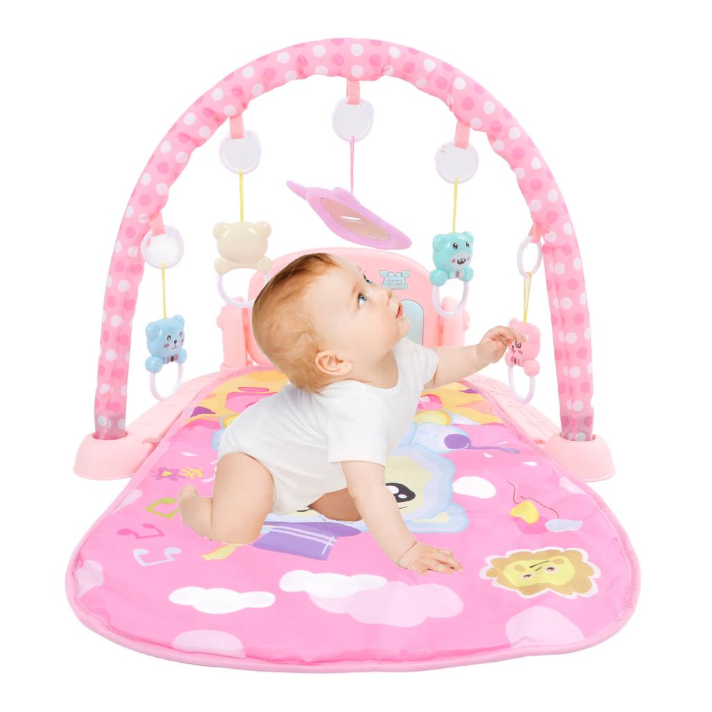 Baby Gym Play Mat Baby Activity Gym Mat with Music Tummy Time Padded Toy Baby Play Mat Gift
