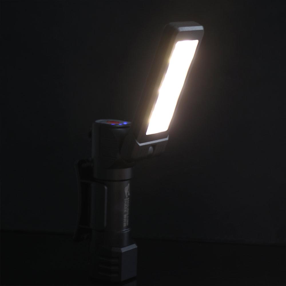 6-Modes Dimming Handheld Worklight 180-Degree Rotation USB Rechargeable Portable Gym Lamp Waterproof Design Foldable Portable