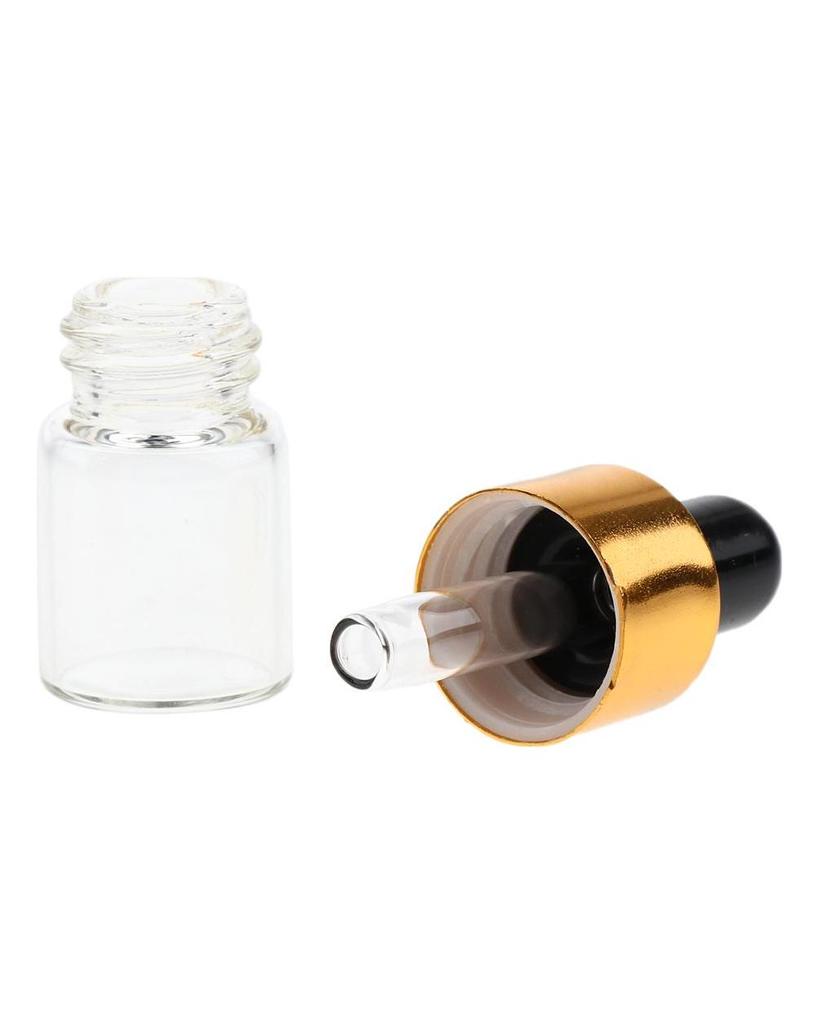 20 Pieces Travel Empty Glass Essential Oil Refillable Dropper Bottles 1 ML