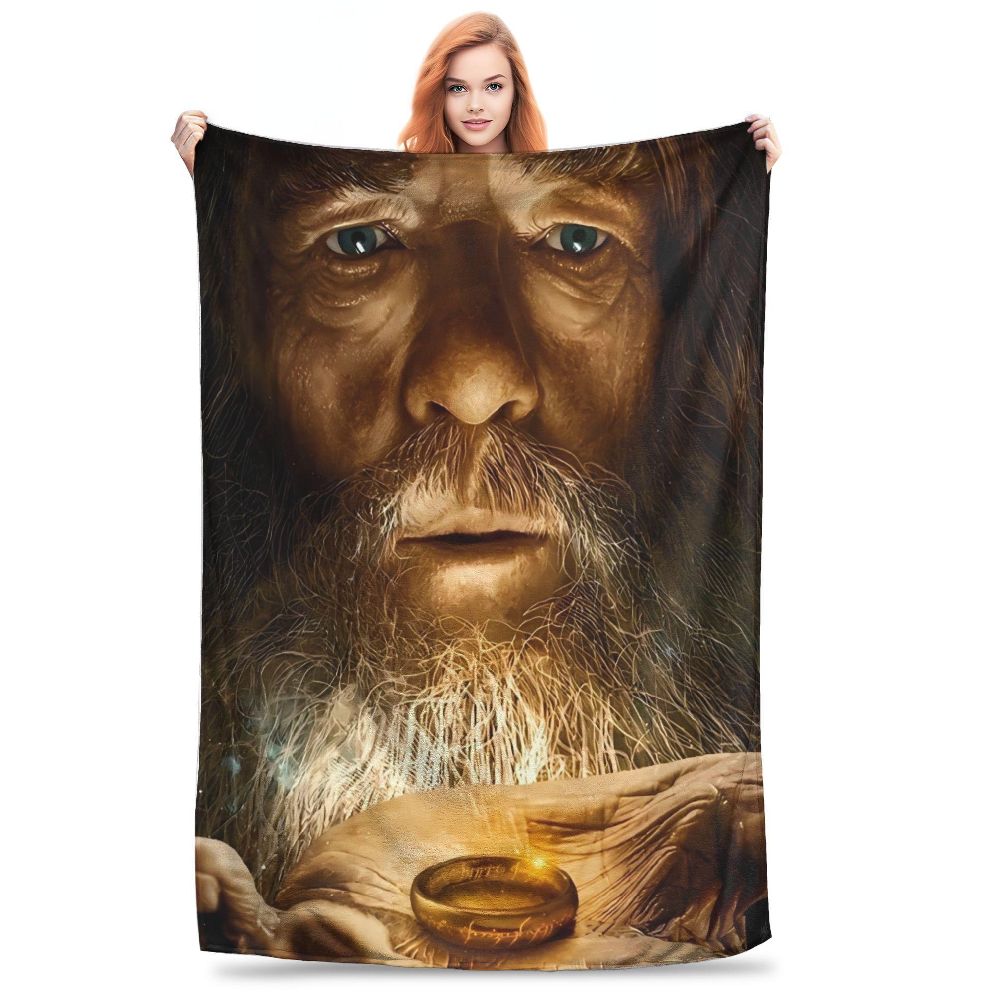 

L-Lords Of The R-Rings Plush Blanket Kids Adult Flannel Throw Blanket For Couch Bed Warm Soft Custom DIY Quality Bedspread 80x120cm