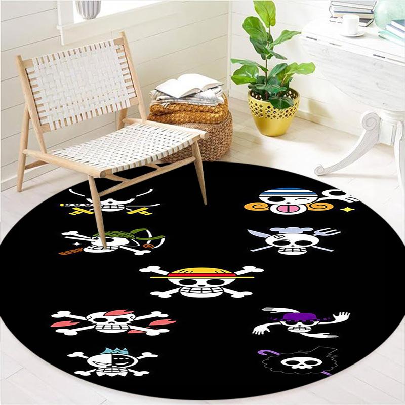 One Piece Round Area Rug Carpet Rug For Living Room Bedroom Sofa Playroom Decor Nonslip Floor Mat