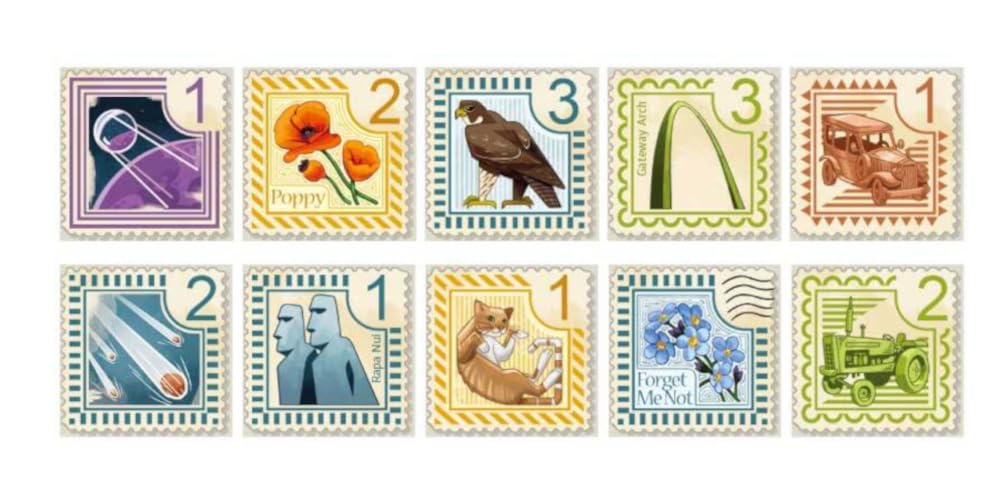 Arkwright Stamp Swap Ages Board Game (1-5 Players, 20-60 Minutes, 14+)