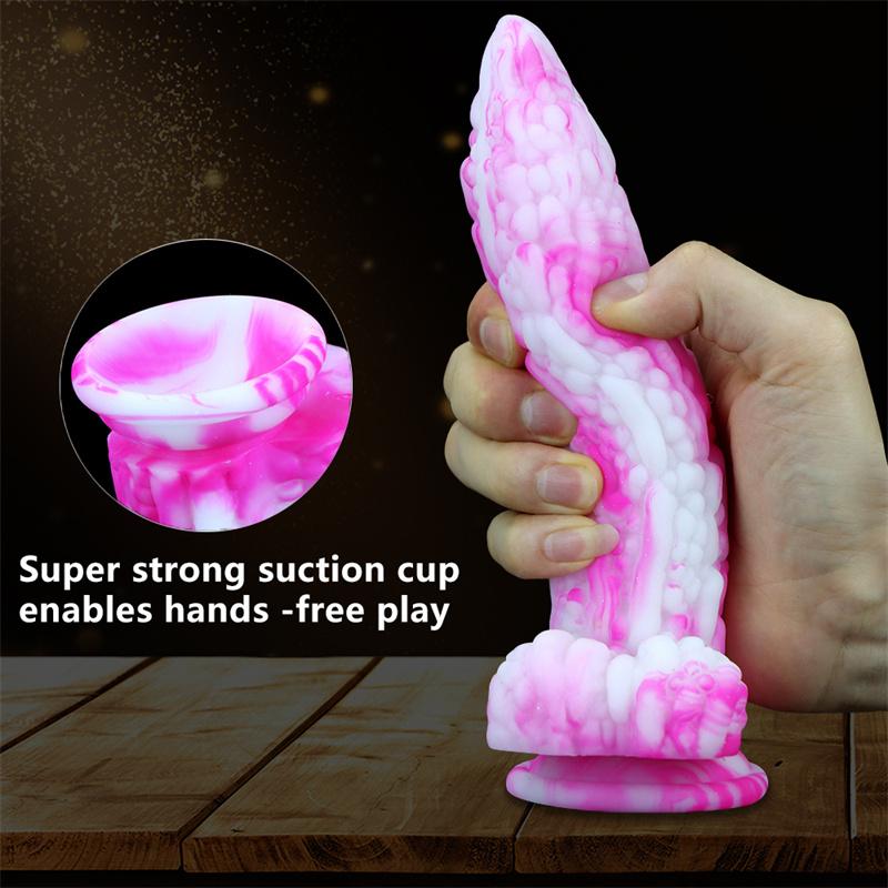 Sexy Bitter Gourd Stick Color Fake Penis Silicone Simulation Penis Masturbation Device for Men and Women Anal Expansion Anus Deep Sucker Anal Plug