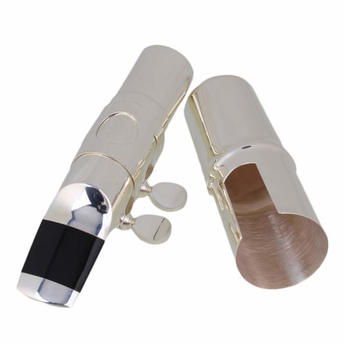 Yibuy Mouthpiece for B Flat Soprano Saxophone #7, 75mm Length, Nickel Plated, Delicate Design, Resistant To Deformation, Silver