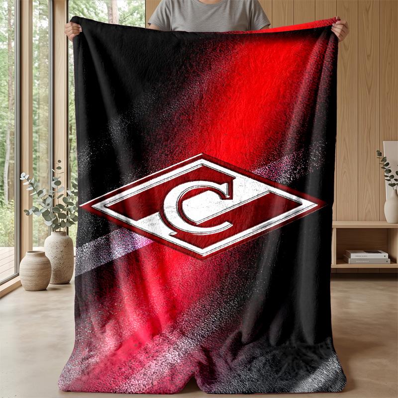 Spartak Moscow Theme Blanket Soft Flannel Fleece Blanket Warm Lightweight Throw Blanket for Home Sofa Bed