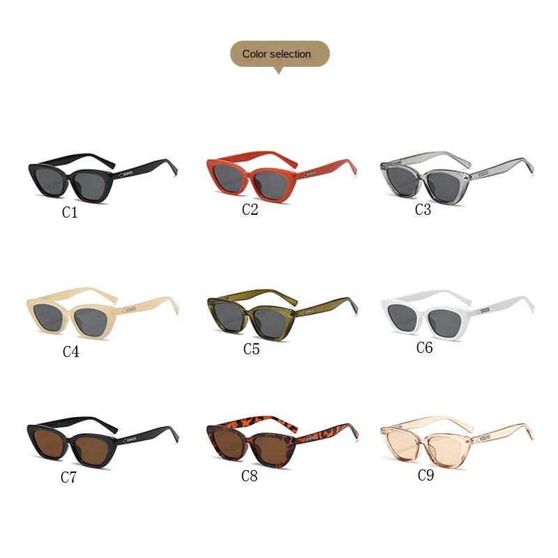 New Vintage Cat Eye Sunglasses Woman Retro Shades Black Sun Glasses Female Fashion Small Frame Mirror Square