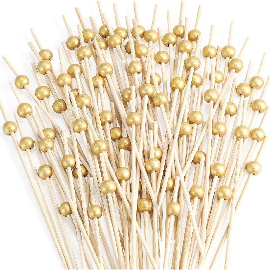 200 Pcs Cocktail Picks, 4.7 Inch Toothpicks for Appetizers, Bamboo Cocktail Sticks Skewers for Drinks, Desserts, Charcuterie, Wedding Party Fancy