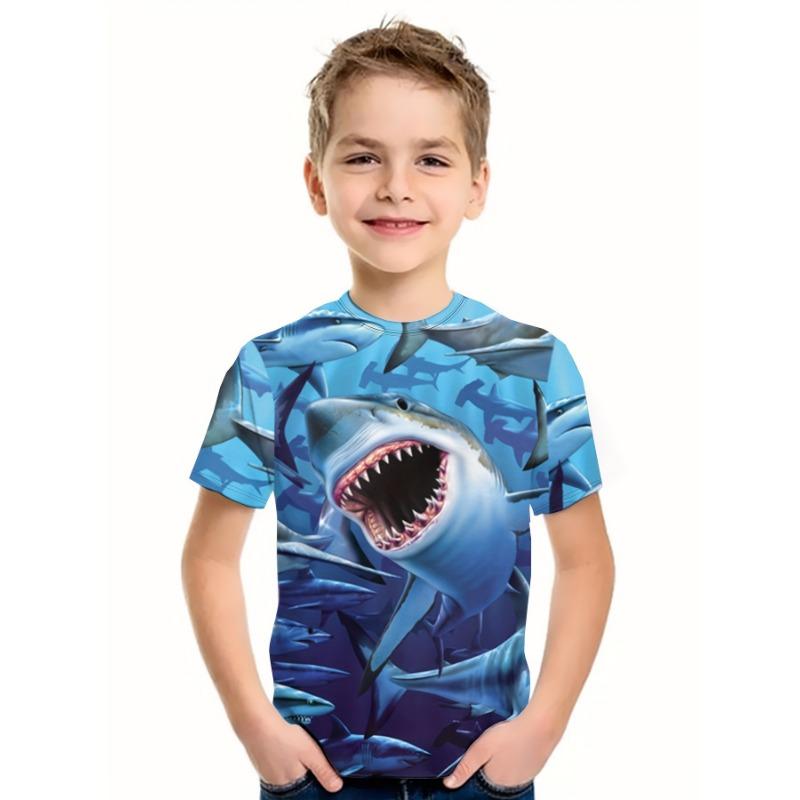 Celoplošný potisk 3D tričko s krátkým rukávem pro chlapce dívky středního věku starší děti trička