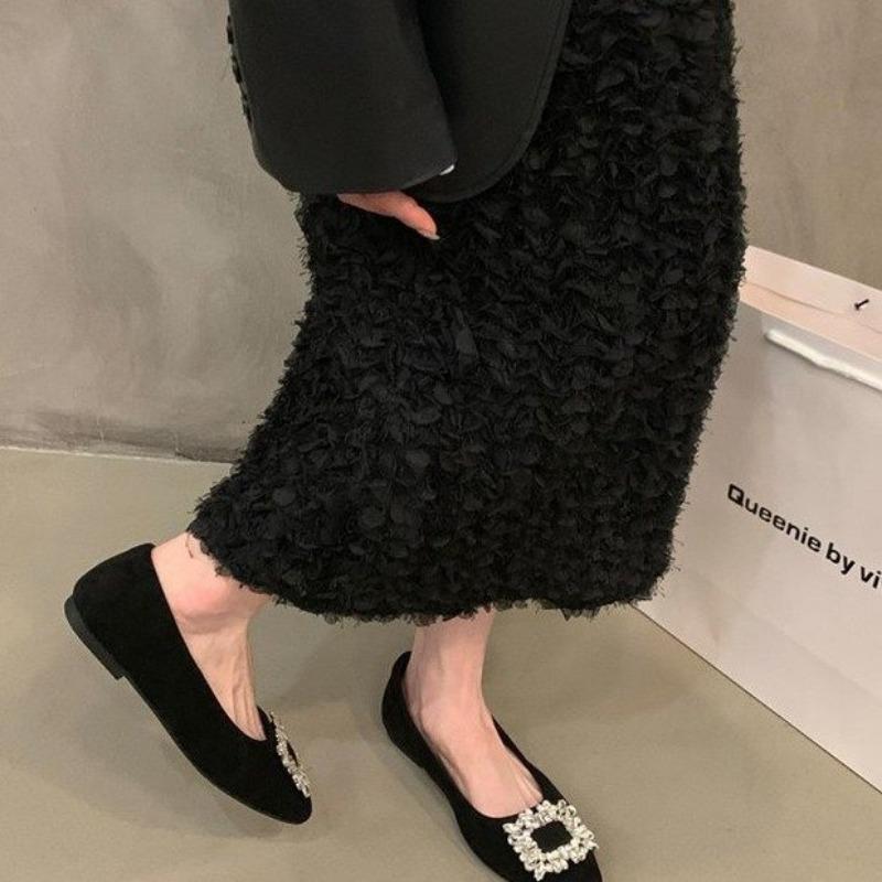 Flat Shoes Square Toe Single Shoes Women's Shoes Commuting Shoes