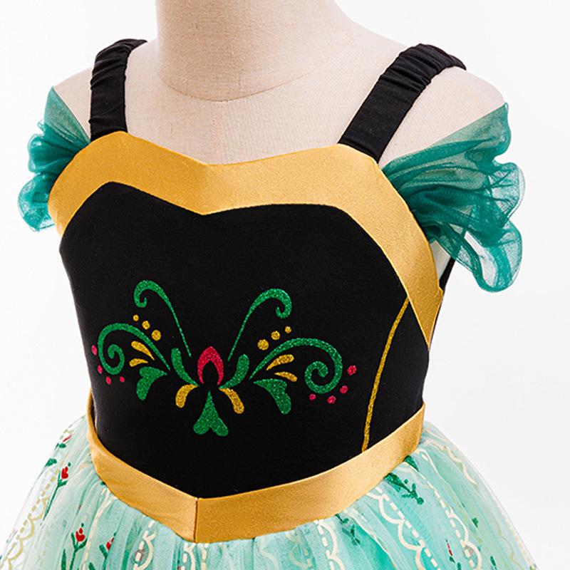 Rochie de vară cu plasă pentru fete Frozen Anna Prințesă, Costum de Halloween pentru ziua de naștere