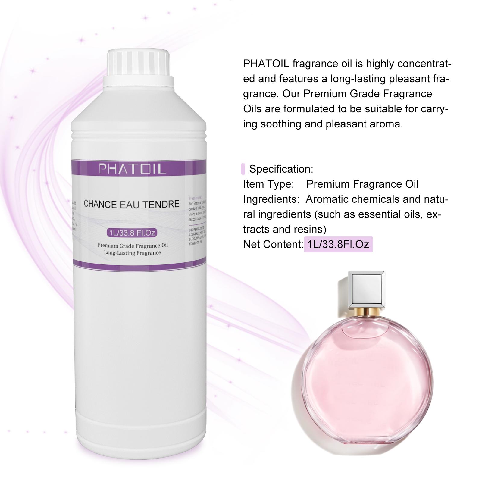 

PHATOIL 1000 мл/33,8 жидких унций Ароматические масла для диффузоров, изготовления свечей, парфюмерии своими руками, освежителей воздуха, идеально подходят для домашнего офиса в автомобиле CHANCE EAU TENDRE