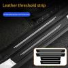 4x Carbon Fibre Leather Car Door Sill Protection Cover Sticker Trim Accessories