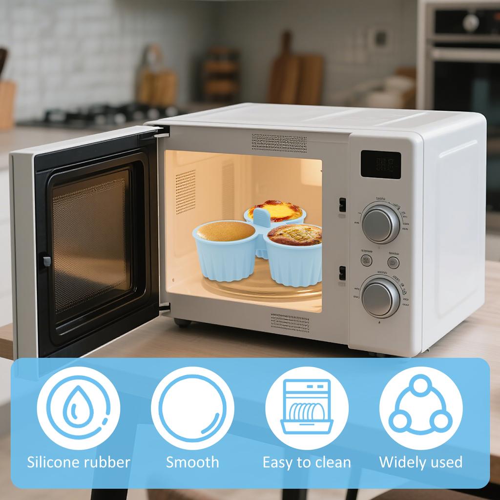 Silikon Heißluftfritteusen-Förmchen Wiederverwendbare Heißluftfritteusen-Backform mit Griff-Ohr Langlebige Antihaft-Eierform Tasse zum Backen Küche Zuhause