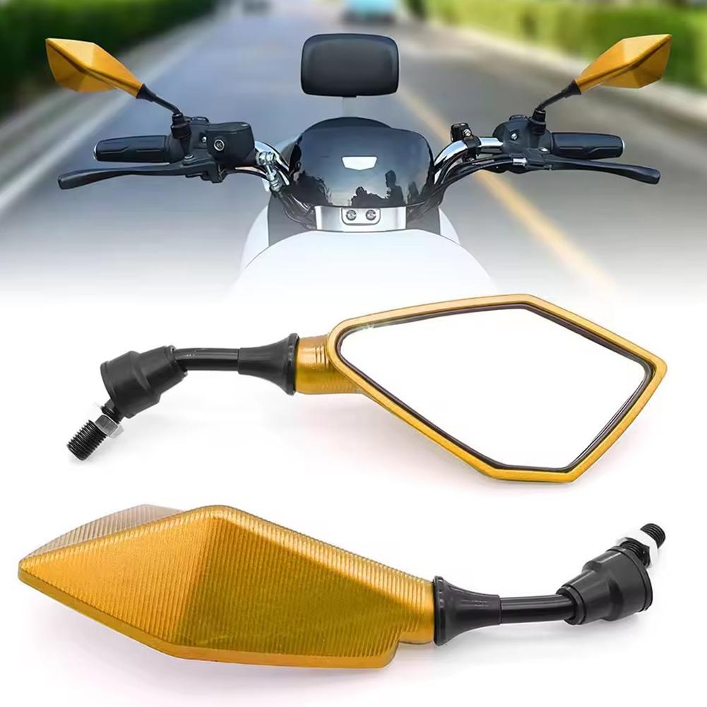 1 Par de Peças de Reposição para Espelho Retrovisor de Motocicleta Espelho Auxiliar de Ré para E-bike Acessórios para Scooter Ferramentas Modificado O9O3