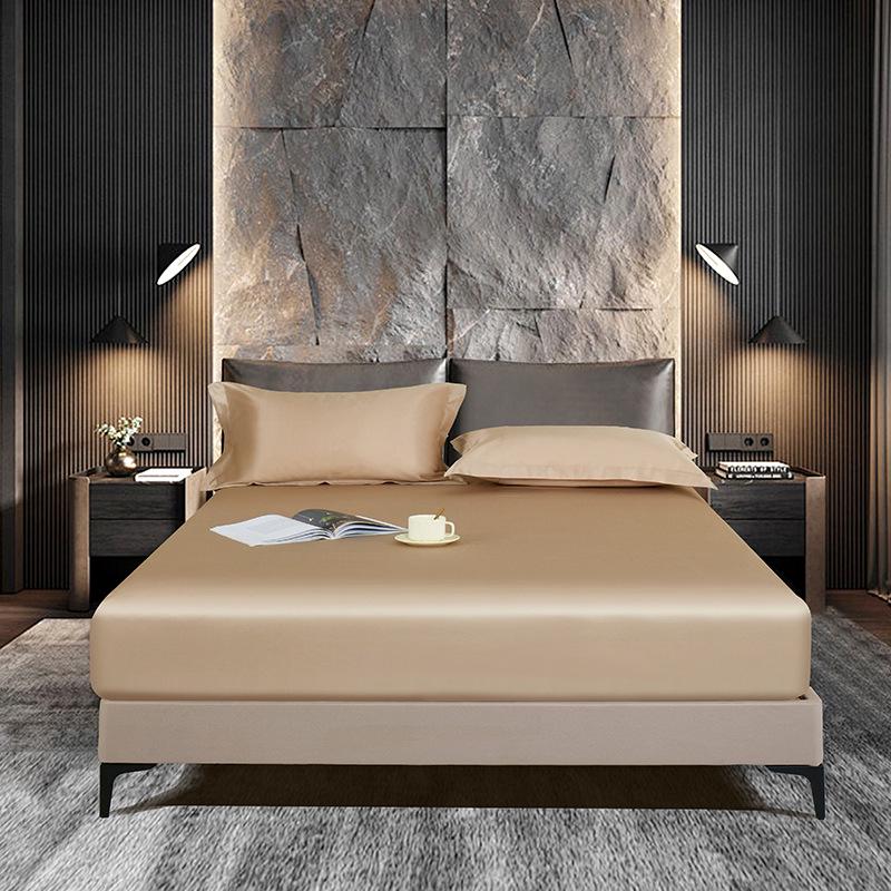 Mulberry Silk Non-Slip Fitted Bed Sheet - Cotton Blend Single Piece Mattress Dust Cover