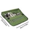 Outdoor Tableware Storage Bag Camping BBQ Cutlery Storage Portable Polyester Roll Up Pouch Bag Cutlery Storage For Travel Beach